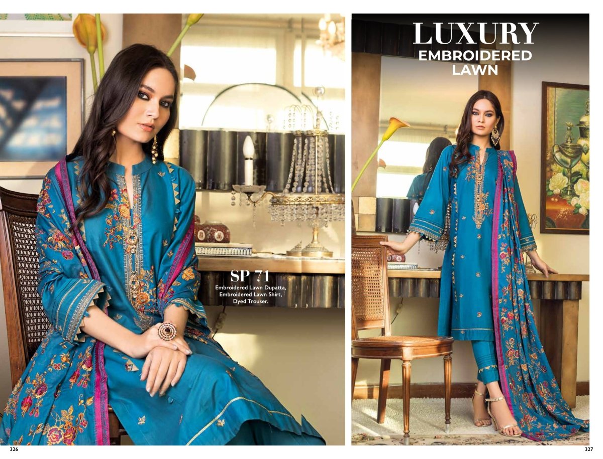 Gul Ahmed Luxury Embroidered Lawn Collection 2021 - Stylealouduk