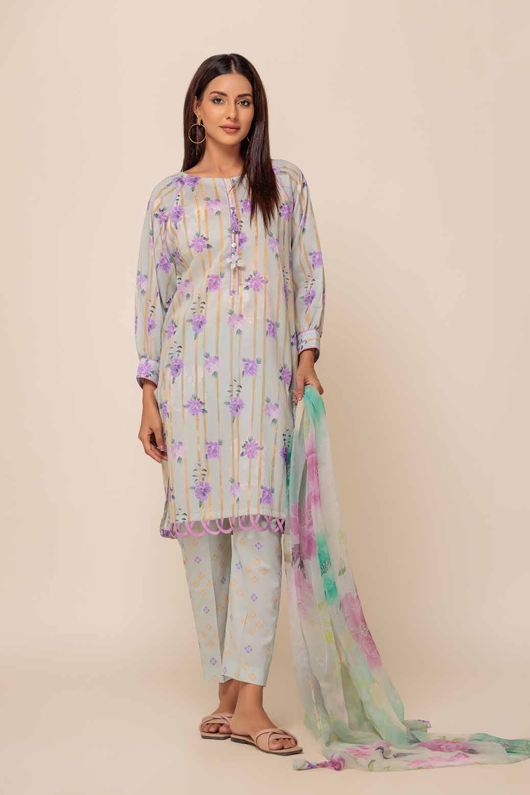 Ready To Wear Bonanza 3 Piece Digital Printed Lawn Suit - 1S24P3P039-L-GREEN