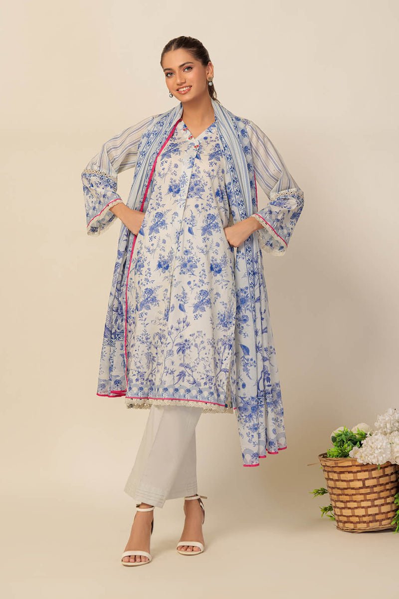 Ready To Wear Bonanza 3 Piece Digital Printed Lawn Suit - 1S24P3P400-Tropical Breeze