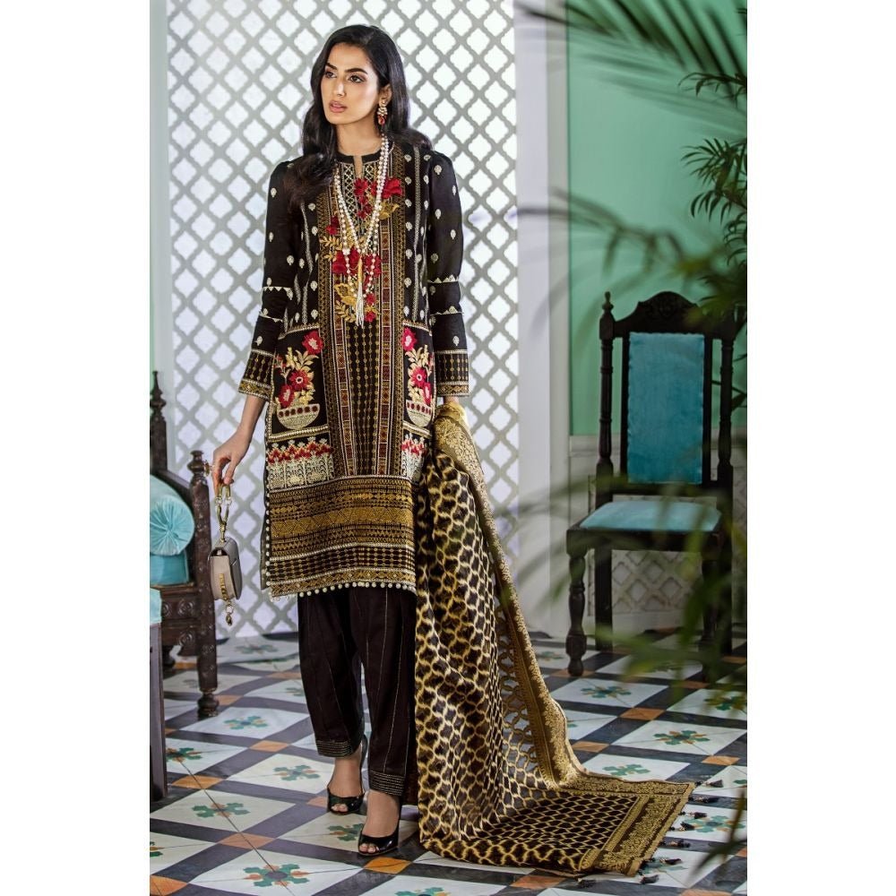 Gul Ahmed 3 PC Embroidered-Suit with Jacquard Dupatta FE-347