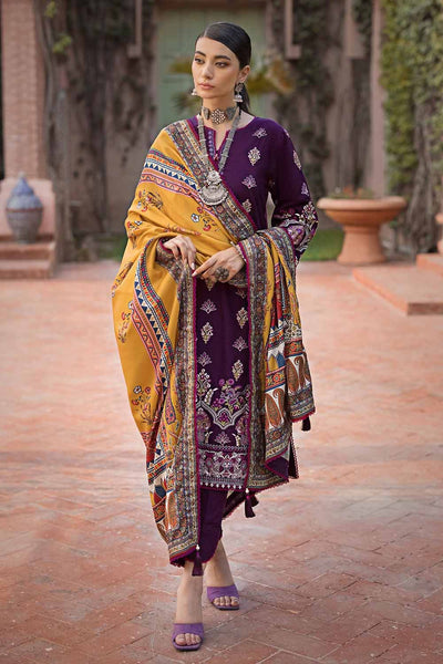 Gul Ahmed 3PC Embroidered Khaddar Unstitched Suit with Digital Printed Pashmina Shawl AP-32049