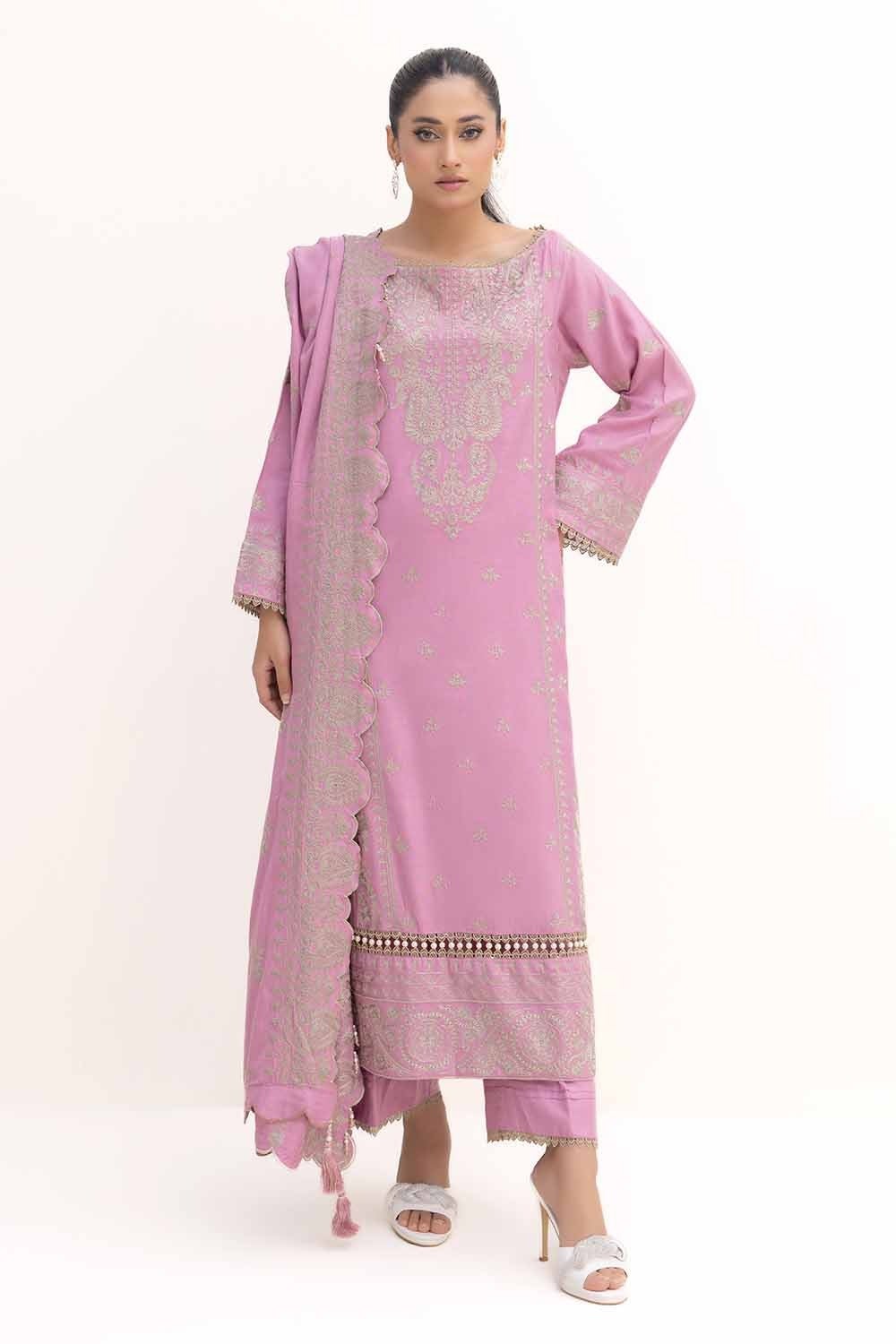 Gul Ahmed 3 Piece Unstitched Embroidered Acrylic Suit with Embroidered Acrylic Dupatta AP-42008