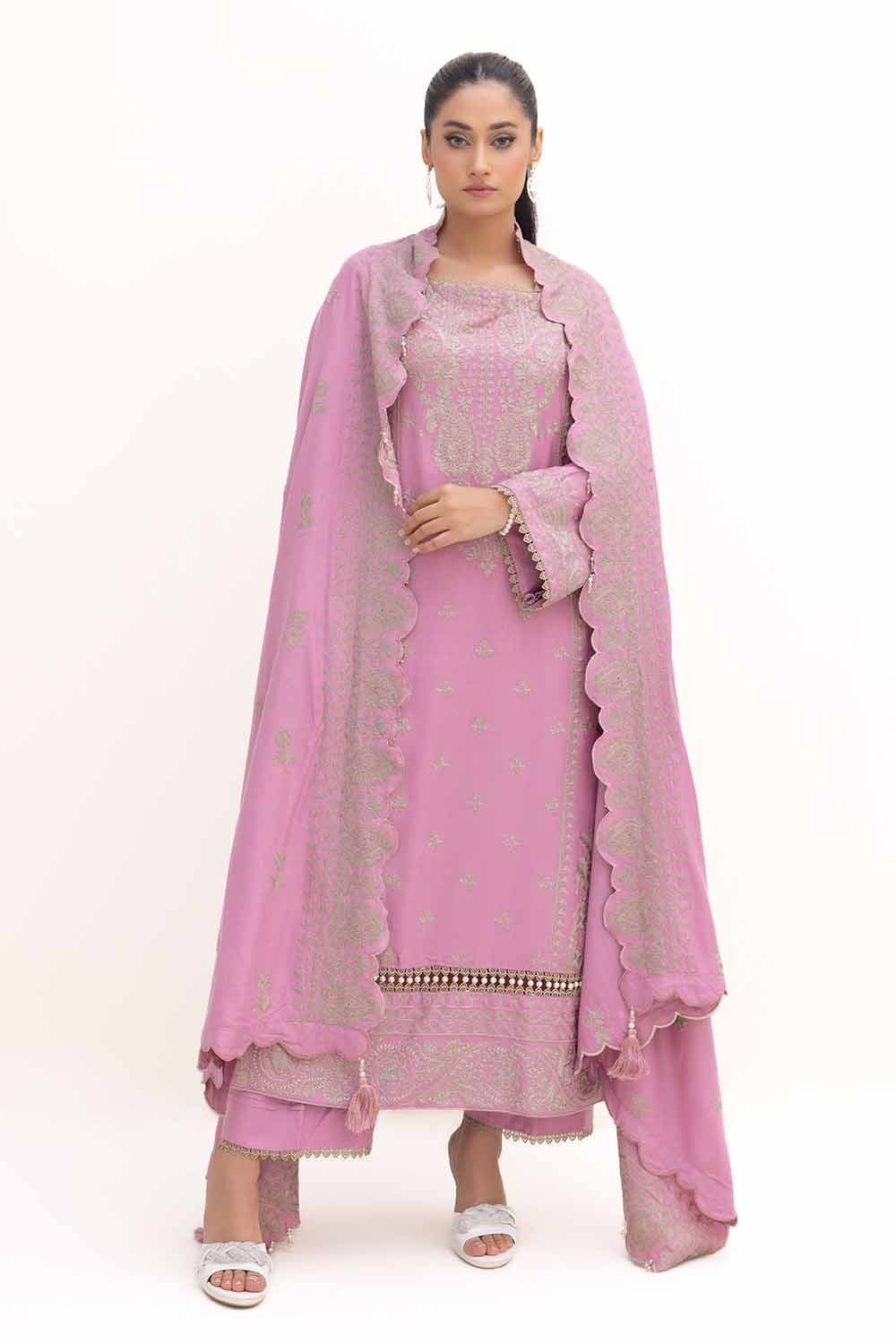 Gul Ahmed 3 Piece Unstitched Embroidered Acrylic Suit with Embroidered Acrylic Dupatta AP-42008