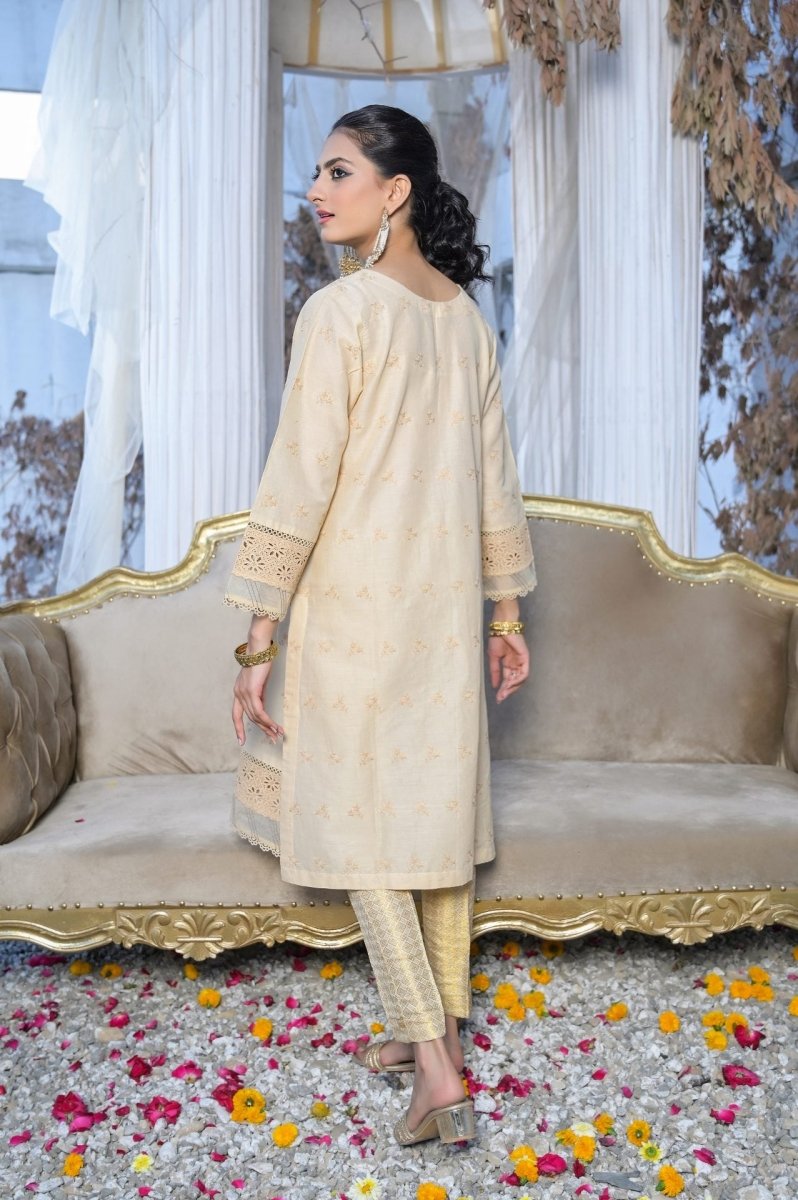 Tawakkal Fabrics 1 Piece Stitched Fancy Schiffli Embroidered Kurti ASK-01