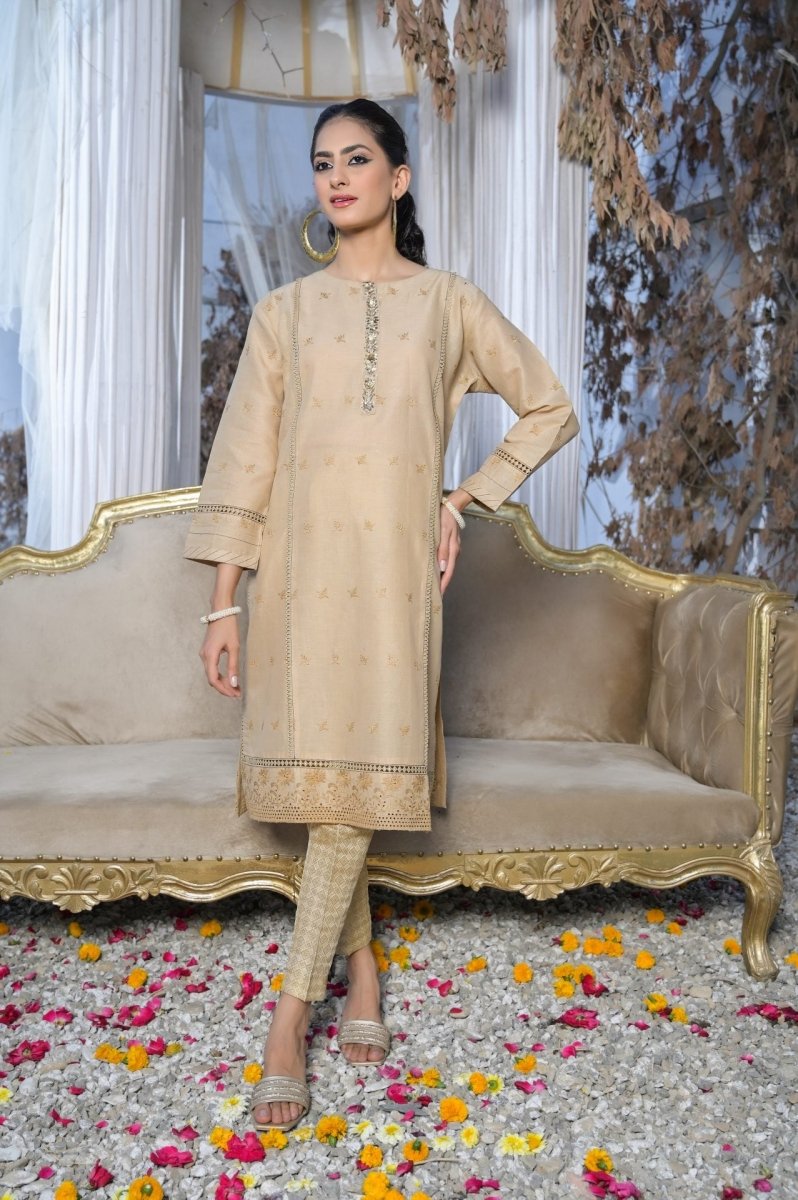 Tawakkal Fabrics 1 Piece Stitched Fancy Schiffli Embroidered Kurti ASK-03