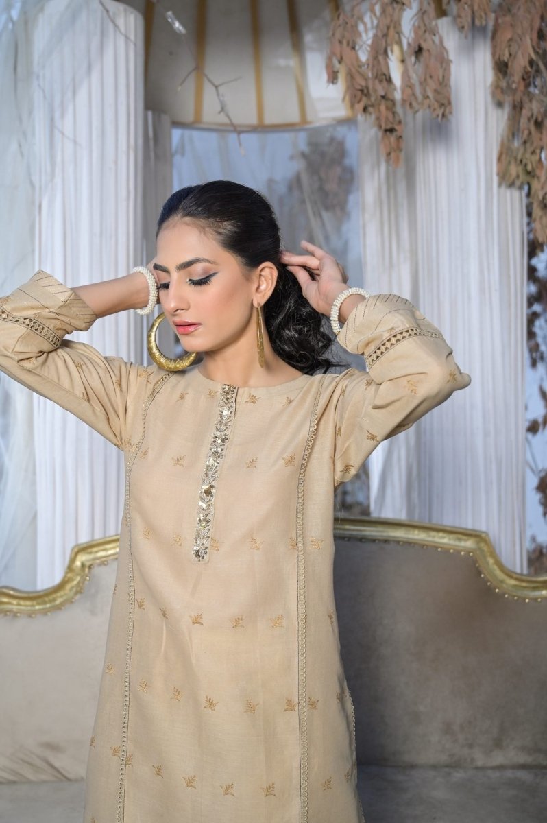 Tawakkal Fabrics 1 Piece Stitched Fancy Schiffli Embroidered Kurti ASK-03