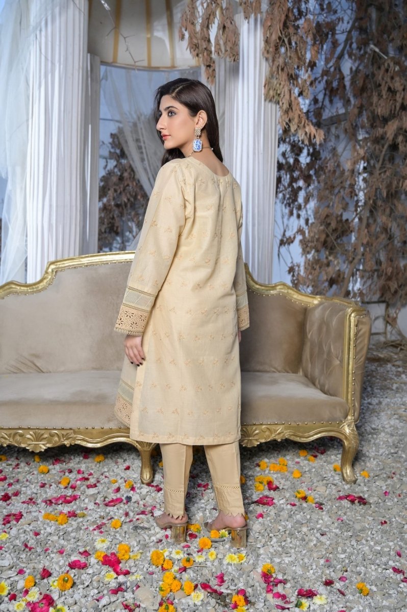 Tawakkal Fabrics 1 Piece Stitched Fancy Schiffli Embroidered Kurti ASK-04