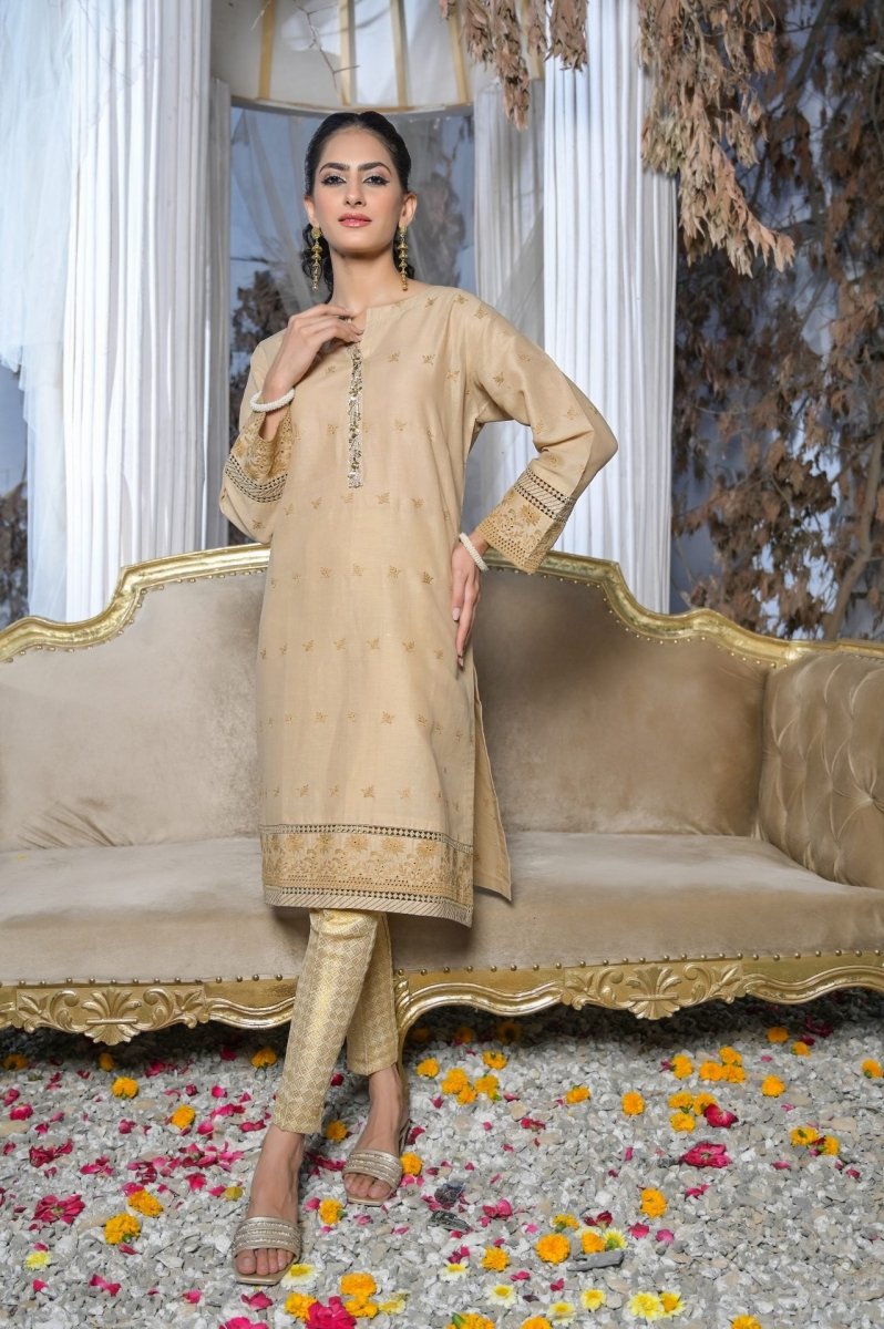 Tawakkal Fabrics 1 Piece Stitched Fancy Schiffli Embroidered Kurti ASK-05