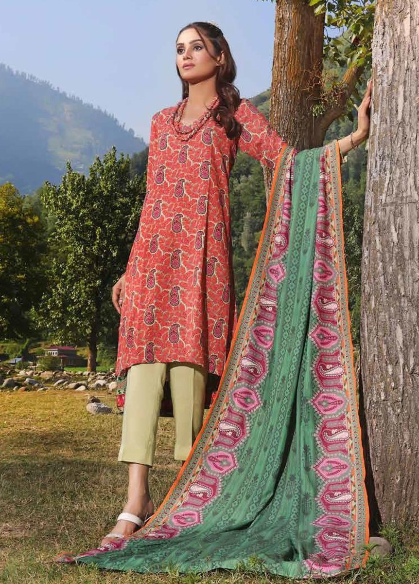 Gul Ahmed 3PC Stitched Printed Karandi Suit AY-32029