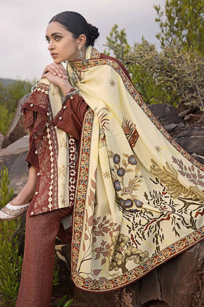 Gul Ahmed 3PC Embroidered Digital Printed Karandi Unstitched Suit AY-32036