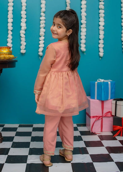 Modest Stitched Kid’s Maysuri Frock Pink - 9025