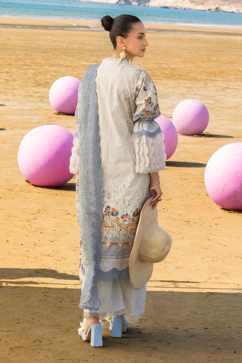 Gul Ahmed 3 Piece Unstitched Embroidered Printed Lawn Suit with Embroidered Printed Chiffon Dupatta BCT-52014