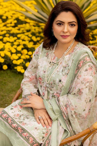 Gul Ahmed 3PC Printed Lawn Unstitched Suit with Chiffon Dupatta - BM-42013