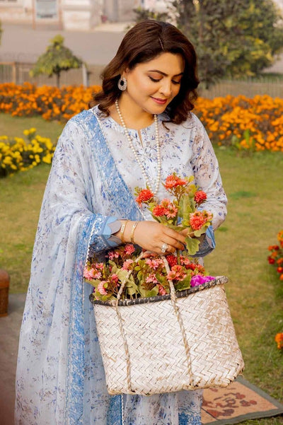 Gul Ahmed 3PC Printed Lawn Unstitched Suit with Chiffon Dupatta - BM-42015