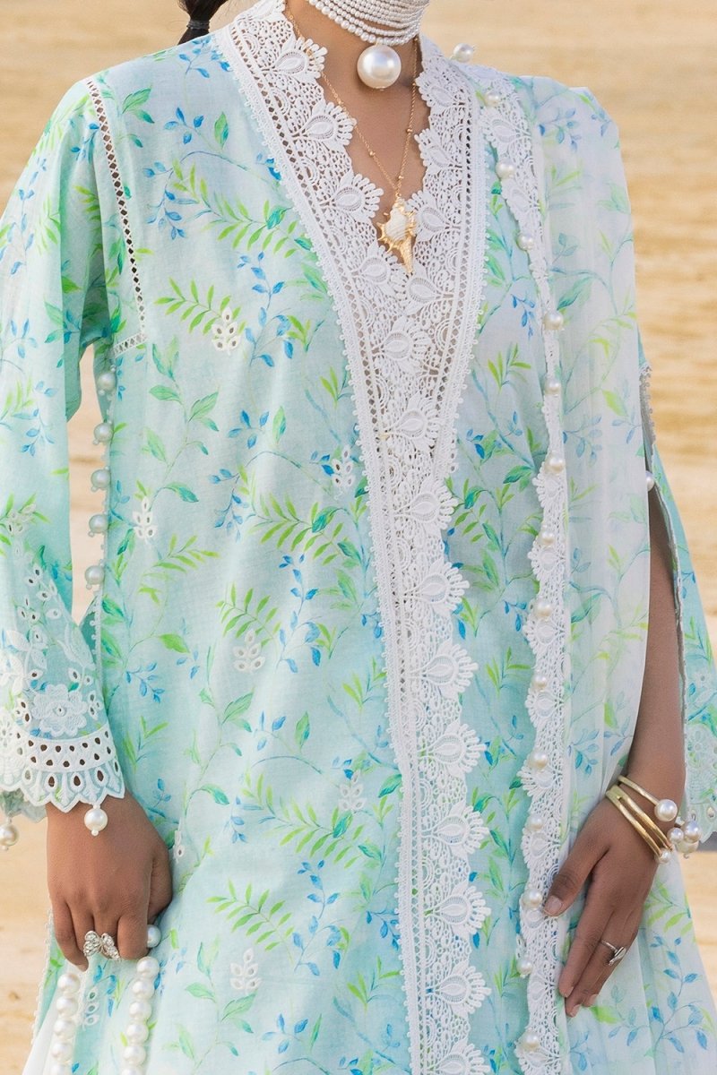 Gul Ahmed 3 Piece Unstitched Embroidered Lawn Suit with Printed Chiffon Dupatta BM-42033