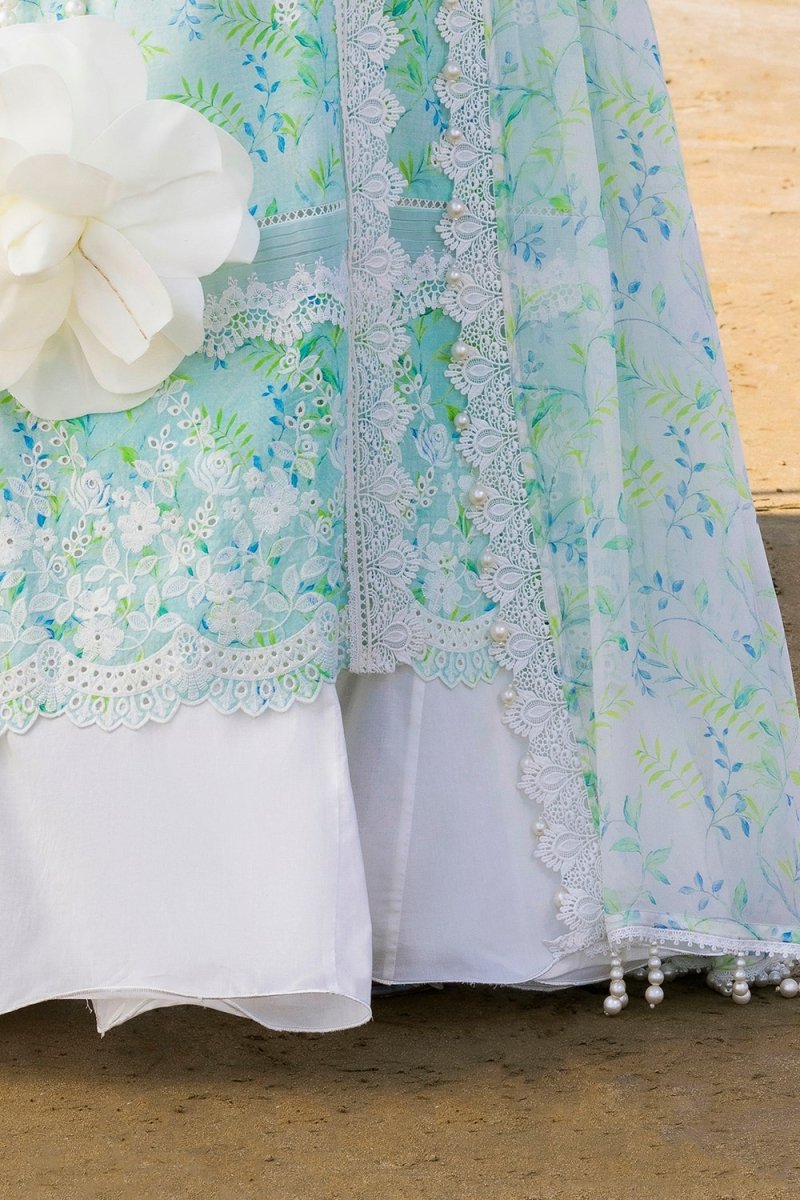 Gul Ahmed 3 Piece Unstitched Embroidered Lawn Suit with Printed Chiffon Dupatta BM-42033