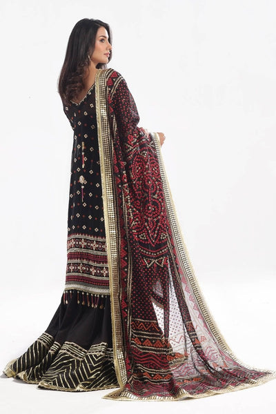 Gul Ahmed 3 Piece Unstitched Embroidered Chiffon Suit with Gold Lacquer Embroidered Printed Chiffon Dupatta BM-52011