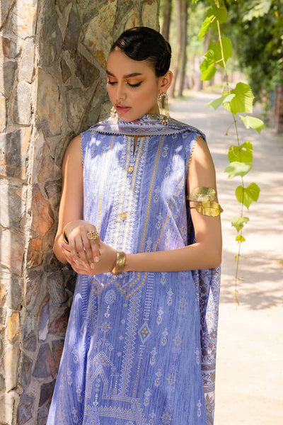 Gul Ahmed 3PC Embroidered Gold Printed Cambric Unstitched Suit with Printed Burnout Dupatta BN-32001