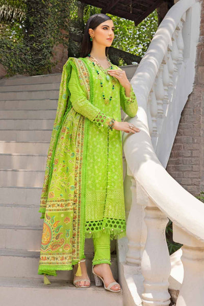 Gul Ahmed 3PC Embroidered Cambric Unstitched Suit with Printed Burnout Dupatta BN-32003