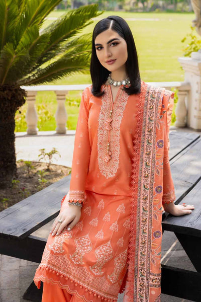 Gul Ahmed 3PC Embroidered Cambric Unstitched Suit with Printed Burnout Dupatta BN-32004