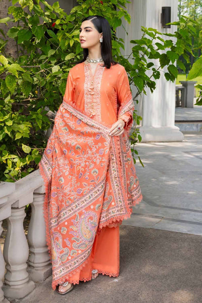 Gul Ahmed 3PC Embroidered Cambric Unstitched Suit with Printed Burnout Dupatta BN-32004