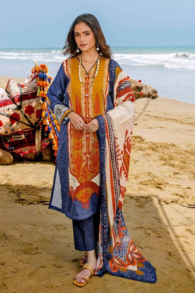 Gul Ahmed 3PC Stitched Digital Printed Corduroy Suit CD-32008