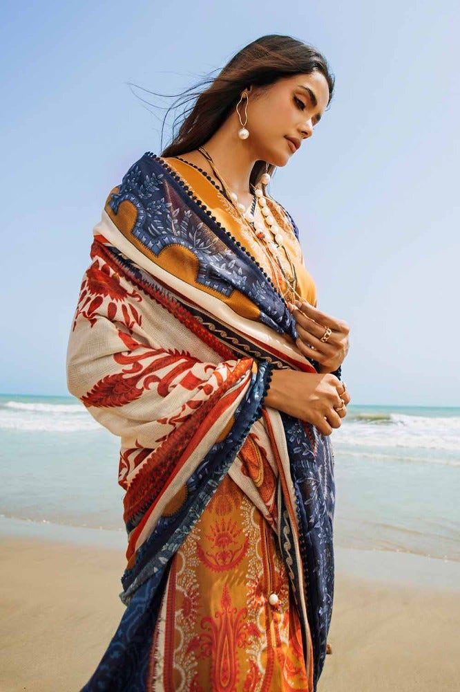 Gul Ahmed 3PC Stitched Digital Printed Corduroy Suit CD-32008