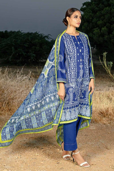 Gul Ahmed 3PC Stitched Digital Printed Embroidered Corduroy Suit CD-32009