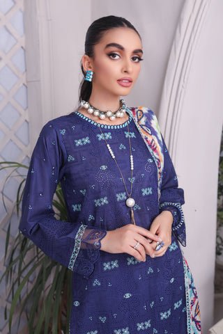 Lakhany 03 Piece Unstitched Embroidered Lawn Suit - CEC-5484