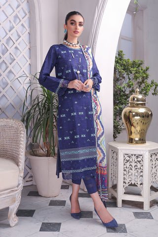 Lakhany 03 Piece Unstitched Embroidered Lawn Suit - CEC-5484