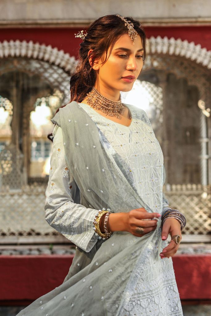 Lakhani Chikan-Kari 3 Piece Stitched Embroidered Suit CK-9016-R