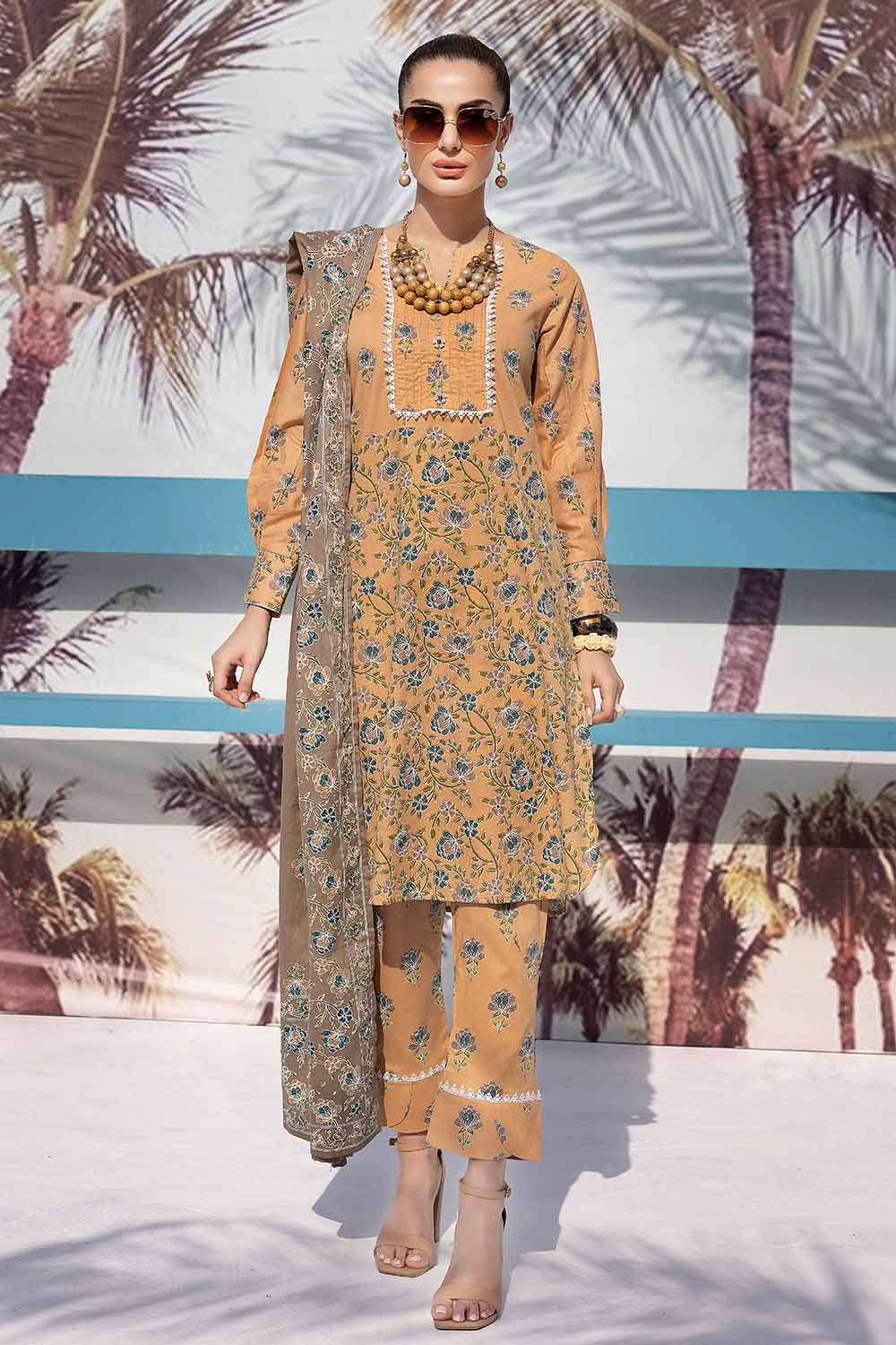 Gul Ahmed 3PC Lacquer Printed Lawn Unstitched Suit CL-32461 B