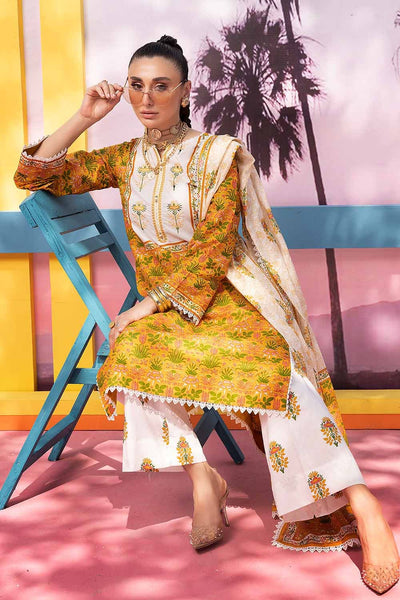 Gul Ahmed 3PC Embroidered Printed Lawn Unstitched Suit CL-32506