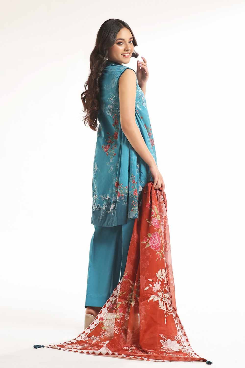 Gul Ahmed 3PC Unstitched Printed Lawn Suit CL-42222