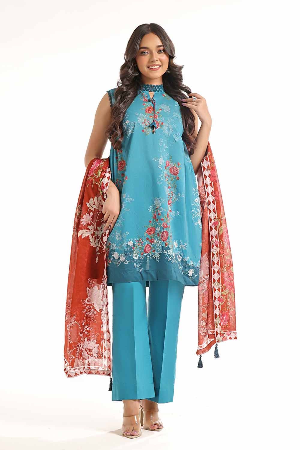 Gul Ahmed 3PC Unstitched Printed Lawn Suit CL-42222