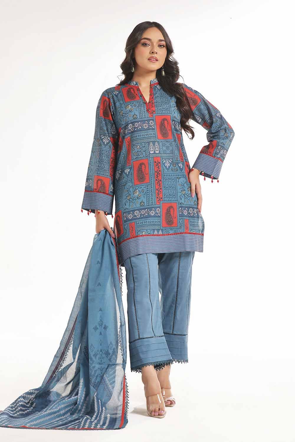 Gul Ahmed 3PC Unstitched Printed Lawn Suit CL-42249