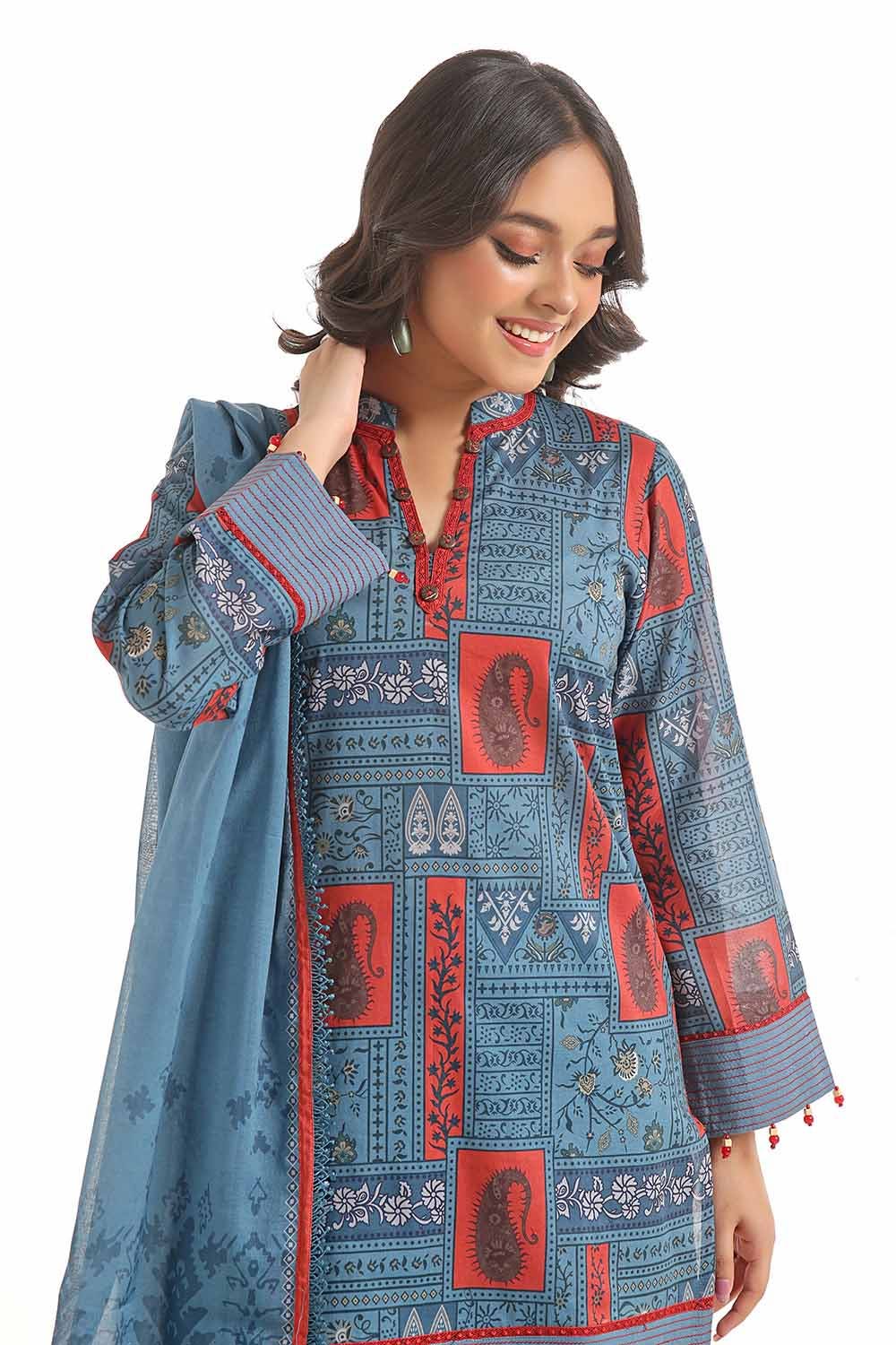 Gul Ahmed 3PC Unstitched Printed Lawn Suit CL-42249