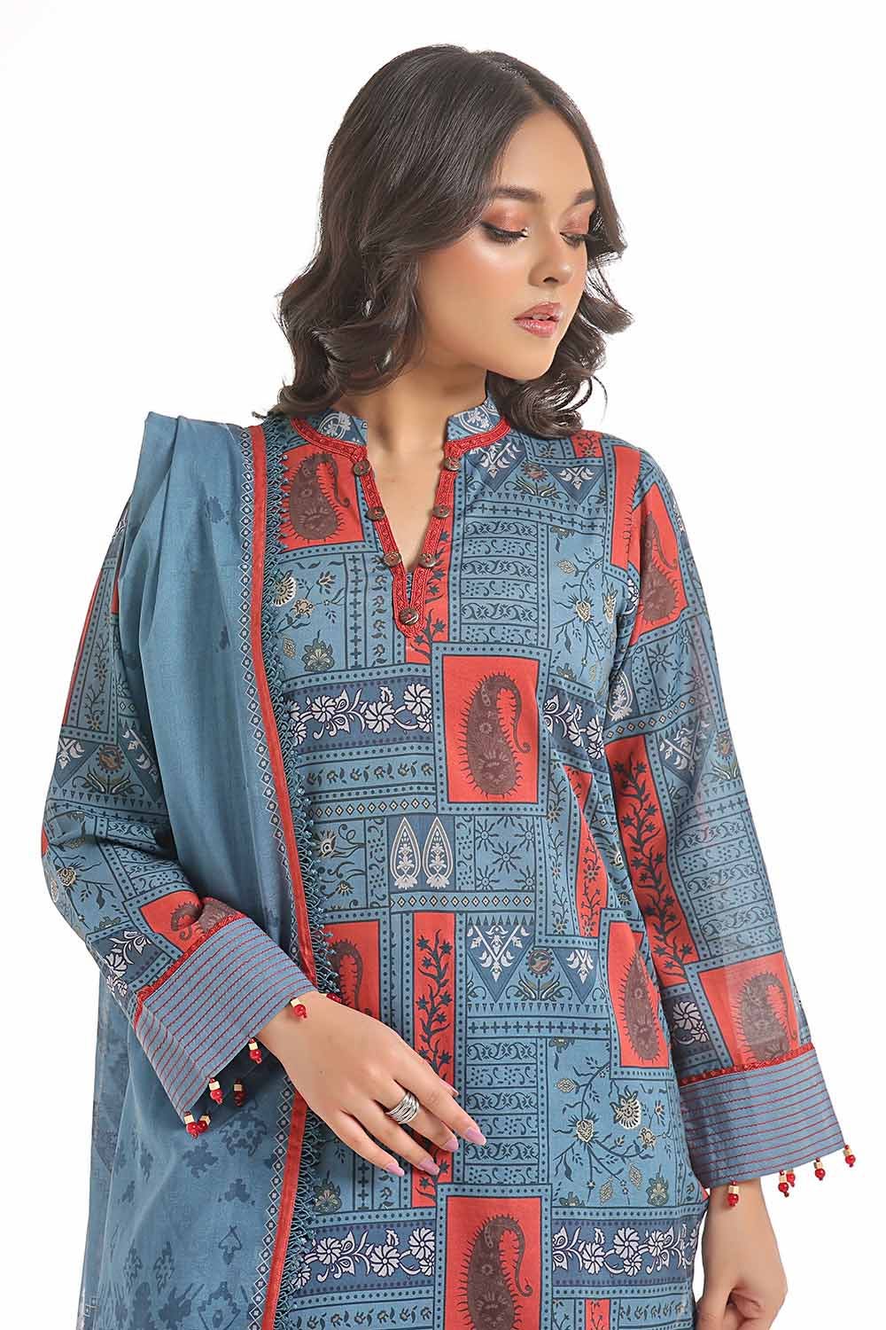 Gul Ahmed 3PC Unstitched Printed Lawn Suit CL-42249