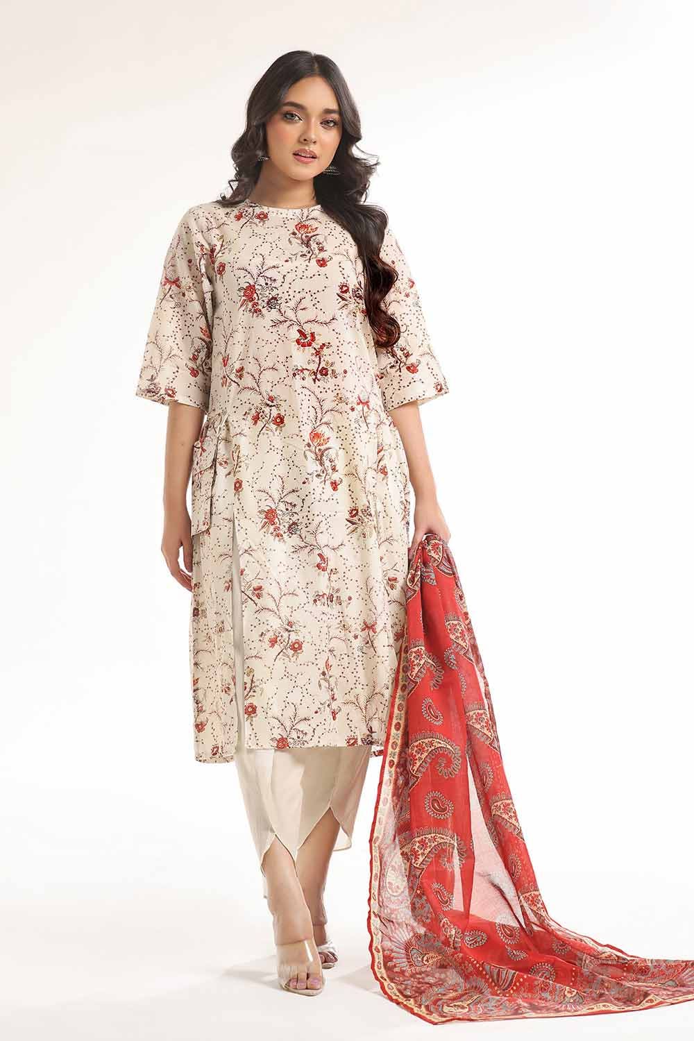Gul Ahmed 3PC Unstitched Printed Lawn Suit CL-42252