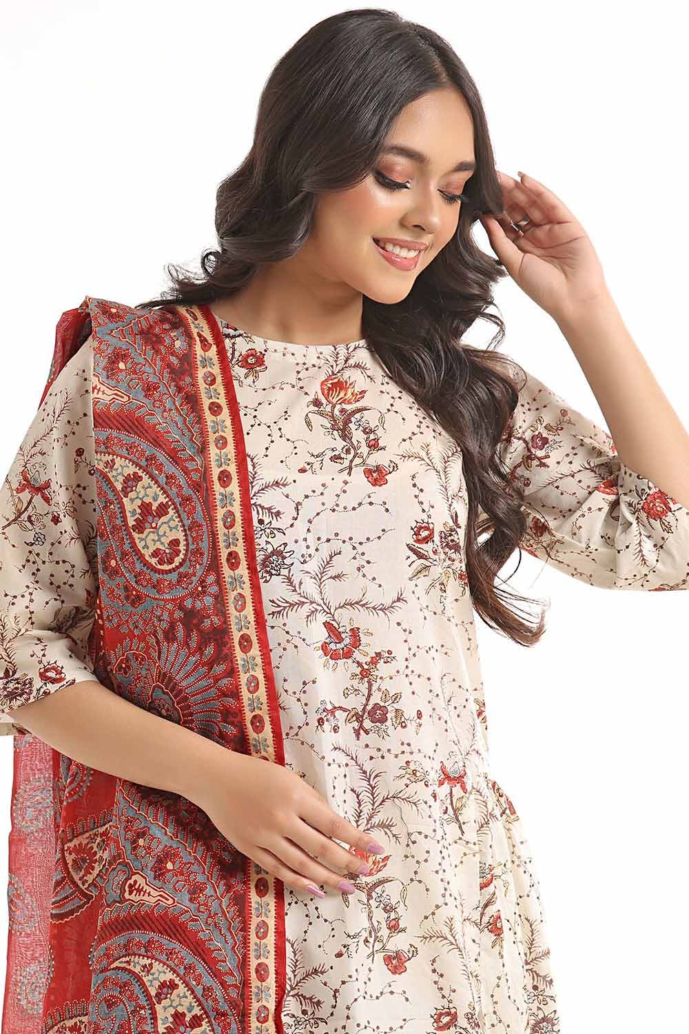 Gul Ahmed 3PC Unstitched Printed Lawn Suit CL-42252