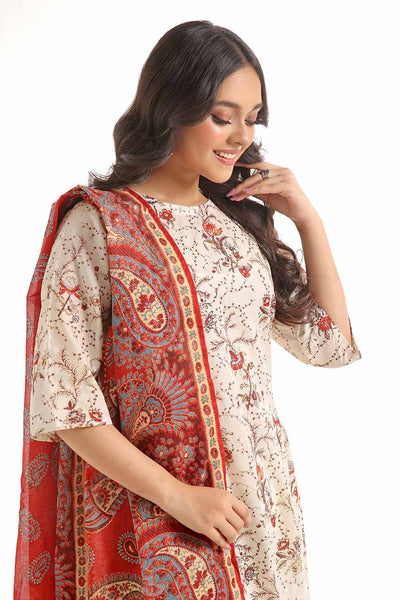 Gul Ahmed 3PC Unstitched Printed Lawn Suit CL-42252
