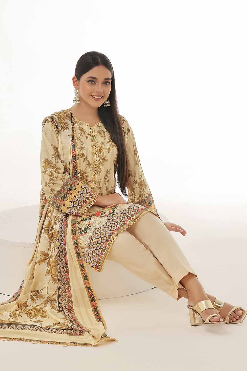 Gul Ahmed 3PC Unstitched Printed Lawn Suit CL-42254