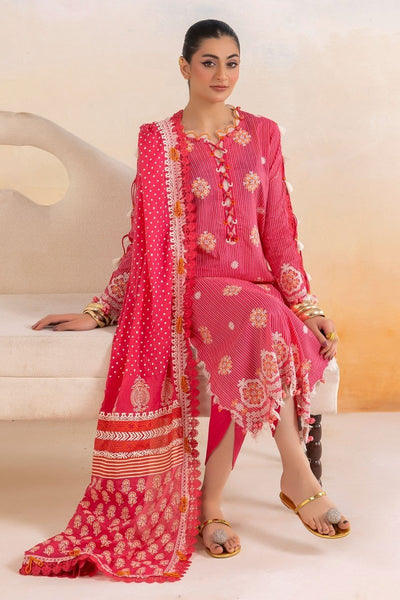 Gul Ahmed 3 Piece Unstitched Embroidered Lacquer Printed Lawn Suit with Lacquer Printed Lawn Dupatta CL-52344