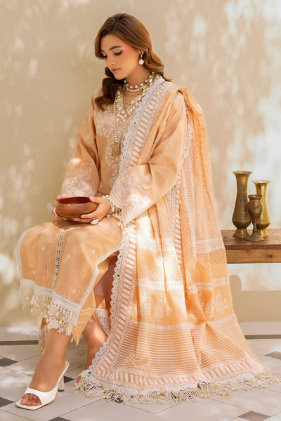 Gul Ahmed 3 Piece Unstitched Embroidered Lacquer Printed Lawn Suit with Lacquer Printed Lawn Dupatta CL-52345