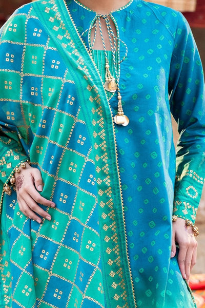Gul Ahmed 3 Piece Unstitched Gold Printed Lawn Suit CL-52410 A