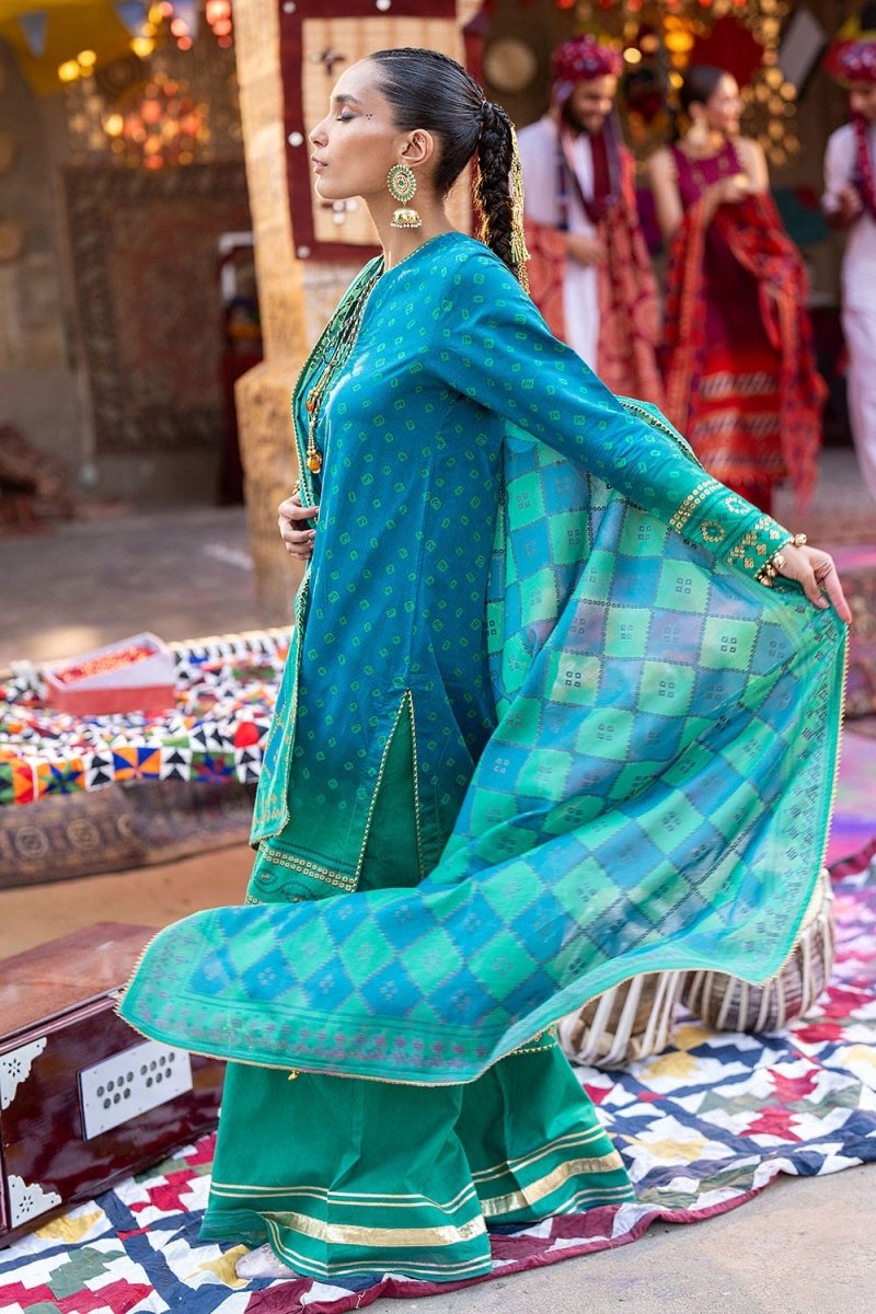 Gul Ahmed 3 Piece Unstitched Gold Printed Lawn Suit CL-52410 A
