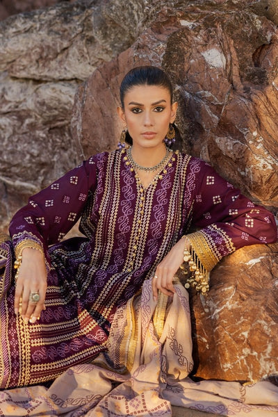 Gul Ahmed 3 Piece Unstitched Zari Embroidered Lawn Suit with Gold Printed Lawn Dupatta CL-52413