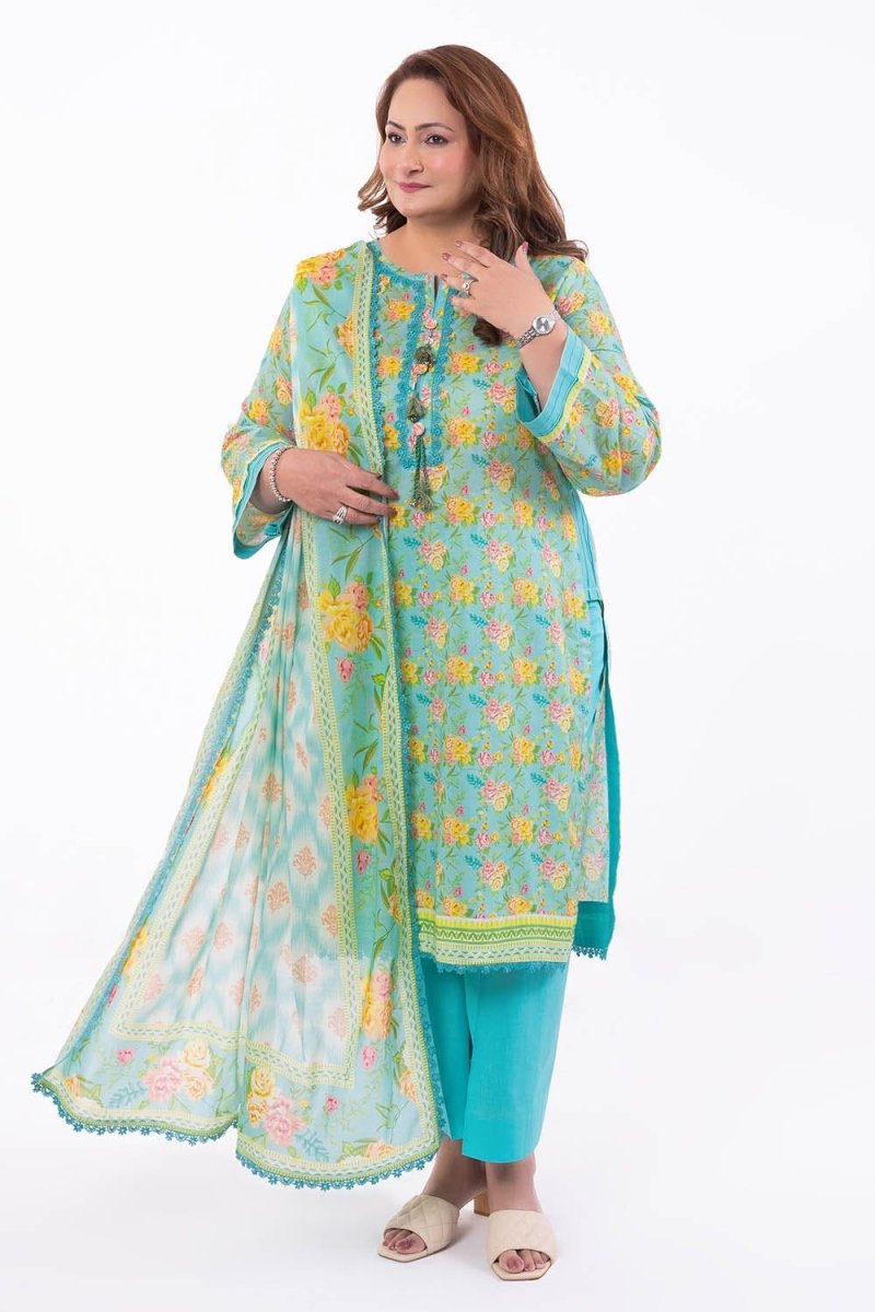Gul Ahmed 3 Piece Unstitched Printed Lawn Suit CL-52417