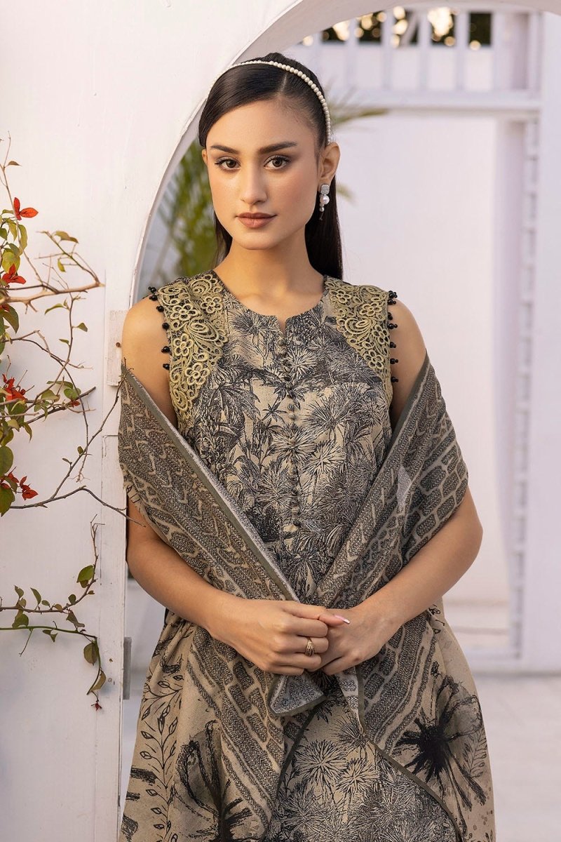 Gul Ahmed 3 Piece Unstitched Embroidered Printed Lawn Suit with Printed Lawn Dupatta CL-52431