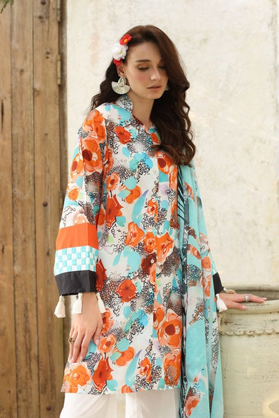 Gul Ahmed 3 Piece Unstitched Printed Lawn Suit with Printed Lawn Dupatta CL-52563